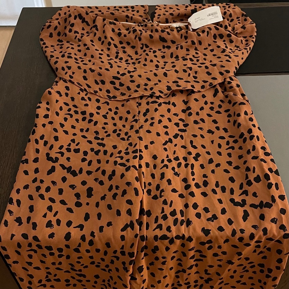 She + Sky Cheetah Jumpsuit with Pockets NWT